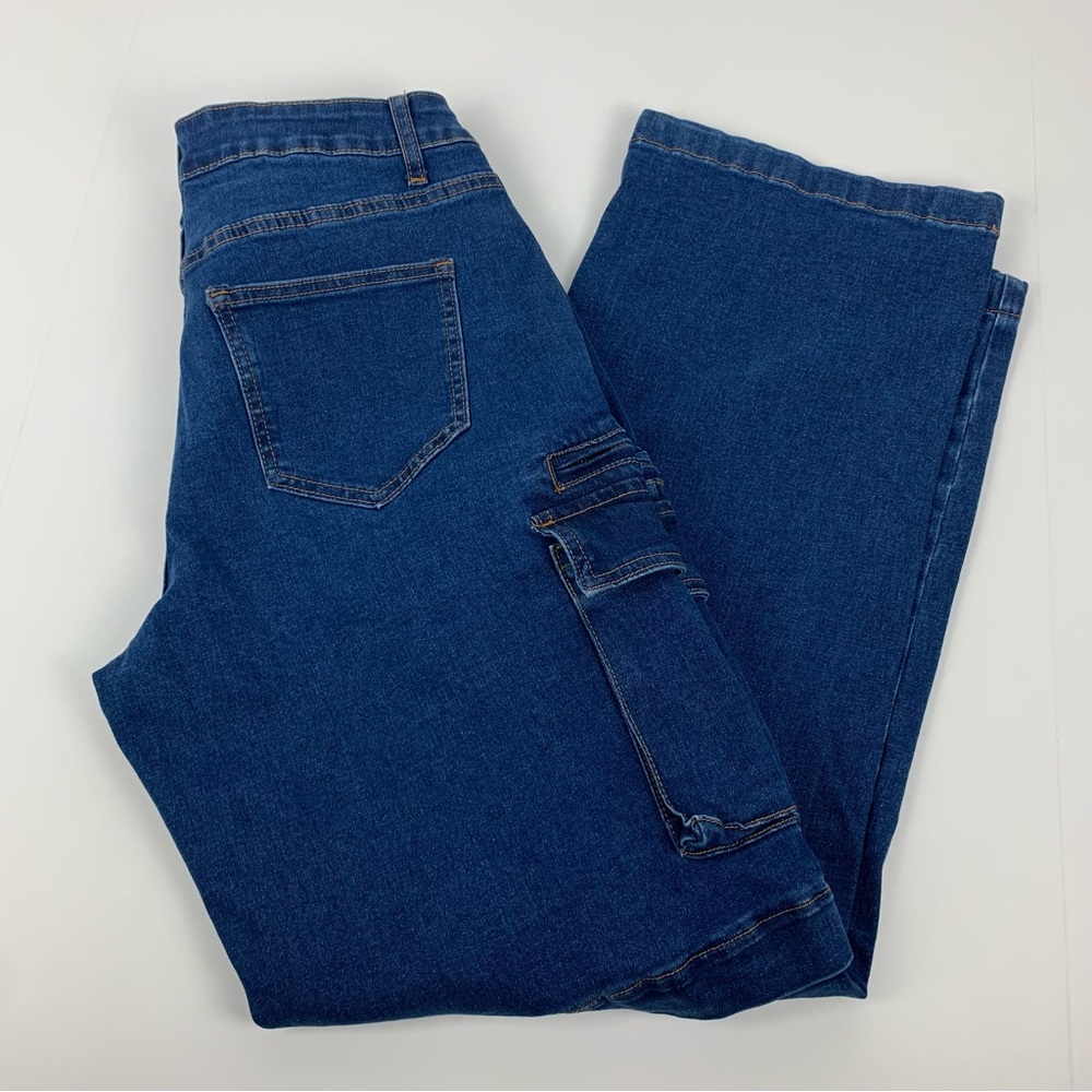 Hot Topic Cargo Jeans Goth Grunge Punk Blue Y2K Denim Pants Mens Size Small 32